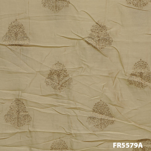 Embroidered Sequins Chanderi Silk Fabric-FR5579